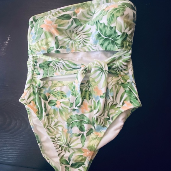 Women's Bandeau Tie-Front Cut Out One Piece Swimsuit - Shade & Shore™ - Picture 8 of 12